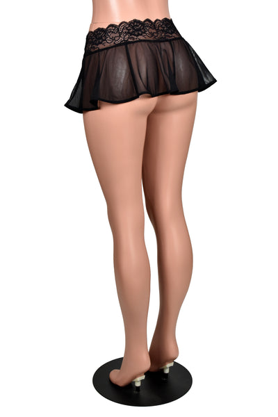 Sheer Black Mesh Micro Mini Skirt