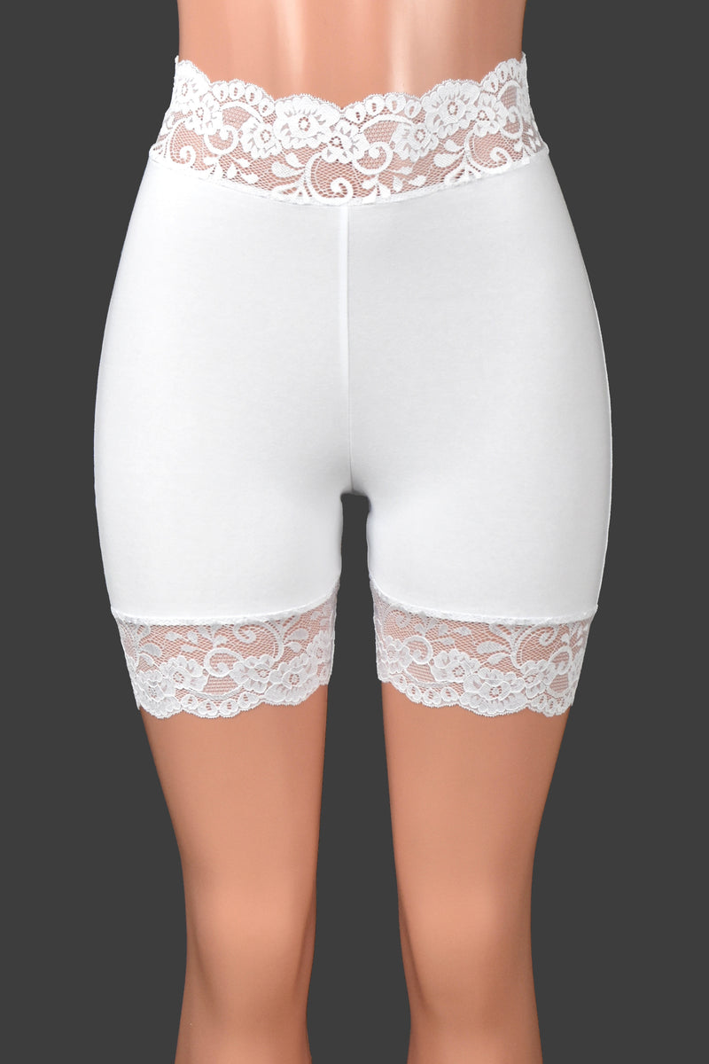 Highwaist Cheeky Shorts in Stretch Spandex with 