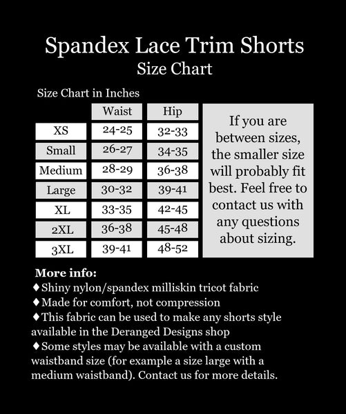 Shiny Spandex Black High-Waisted Stretch Lace Shorts (8.5" inseam)