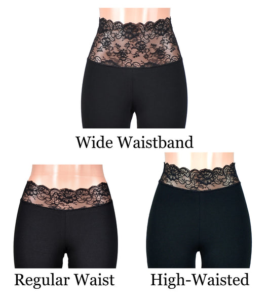 Black Lace-Up Stretch Lace Shorts (8.5" inseam)