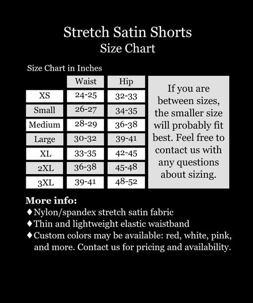 High-Waisted Black Stretch Satin Booty Shorts