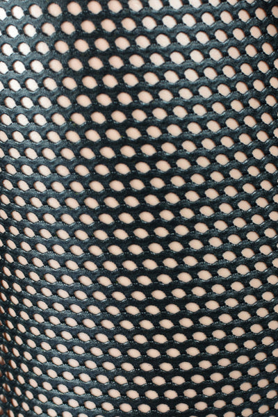 Black Shiny Net Crop Top