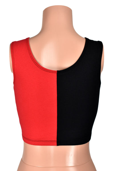 Black and Red Cropped Tank Top (cotton spandex)