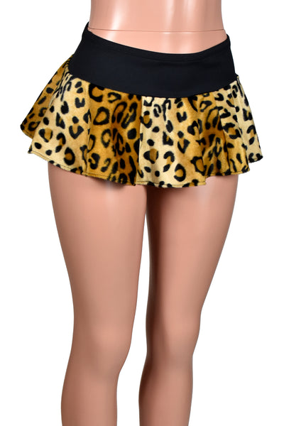 Golden Brown Leopard Print Micro Mini Skirt