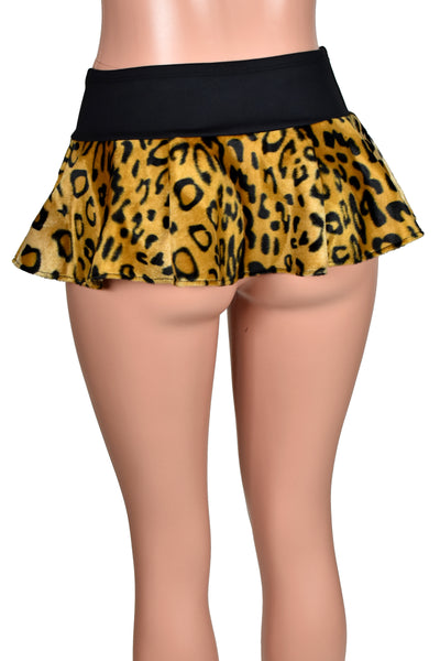 Golden Brown Leopard Print Micro Mini Skirt