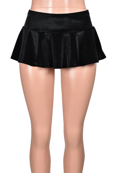 Black Velvet Micro Mini Skirt