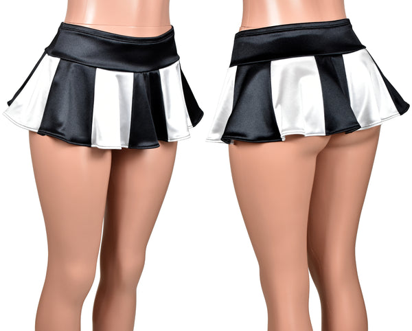 Black and Red Stretch Satin Micro Mini Skirt (many colors available)