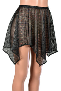 Black Lace Zig Zag Hem Skirt