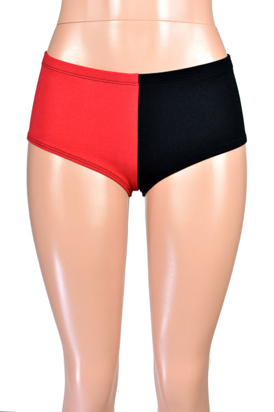 Black and Red Low Rise Booty Shorts (cotton spandex)