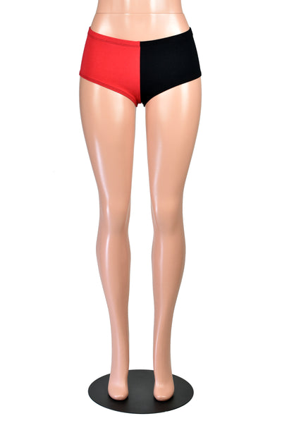 Black and Red Low Rise Booty Shorts (cotton spandex)