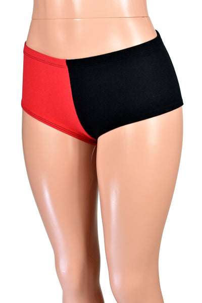 Black and Red Low Rise Booty Shorts (cotton spandex)