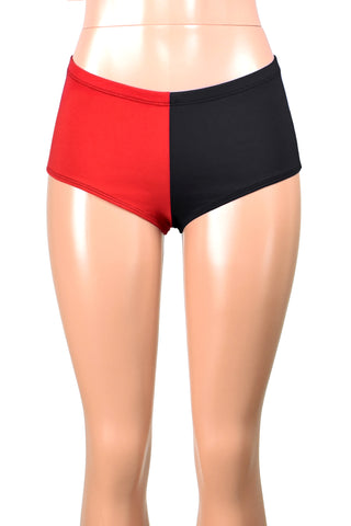 Black and Red Low Rise Booty Shorts (cotton spandex)
