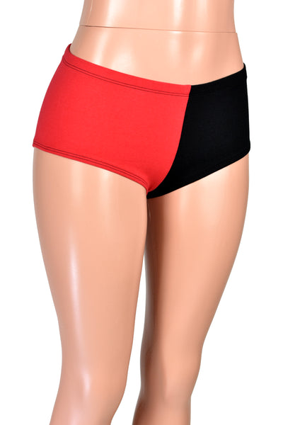 Black and Red Low Rise Booty Shorts (cotton spandex)