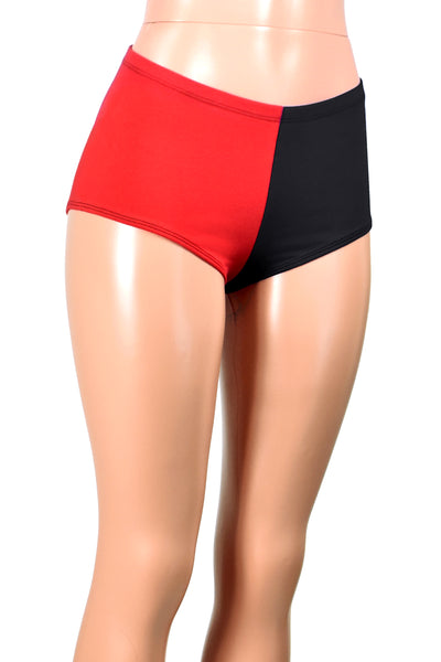 Black and Red Low Rise Booty Shorts (cotton spandex)