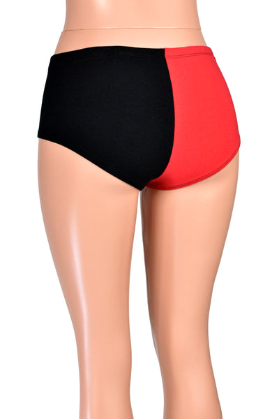 Black and Red Low Rise Booty Shorts (cotton spandex)