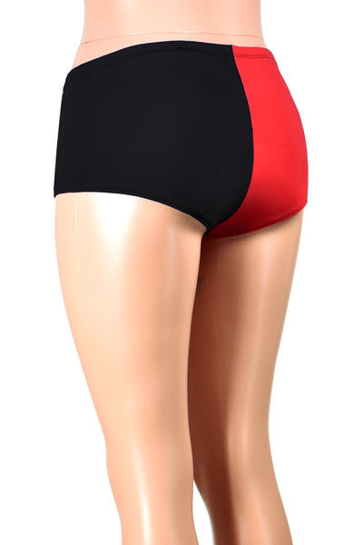 Black and Red Low Rise Booty Shorts (cotton spandex)