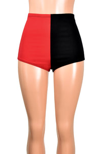 High-Waisted Black and Red Booty Shorts (cotton spandex)