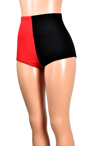 High-Waisted Black and Red Booty Shorts (cotton spandex)