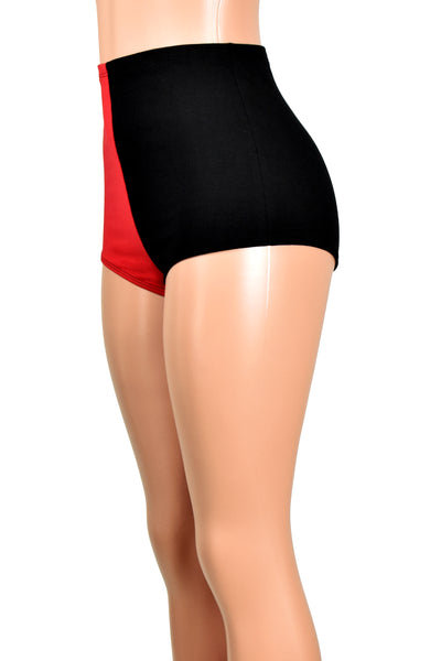 High-Waisted Black and Red Booty Shorts (cotton spandex)