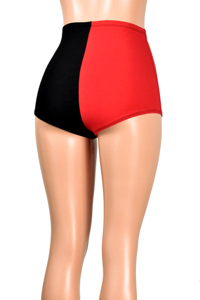 High-Waisted Black and Red Booty Shorts (cotton spandex)