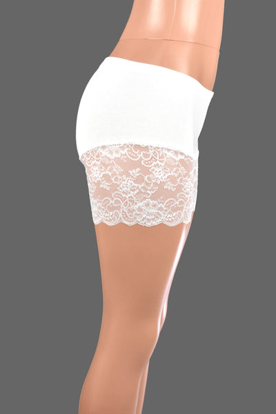 White Lace Leg Shorts (3.5" inseam)