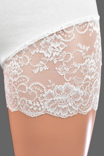 White Lace Leg Shorts (3.5" inseam)