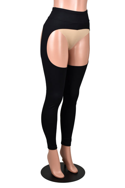 Black Nylon Spandex Chaps (stretch leggings)