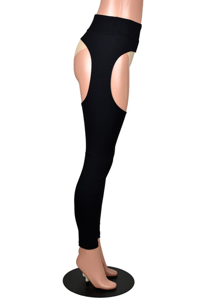 Black Nylon Spandex Chaps (stretch leggings)