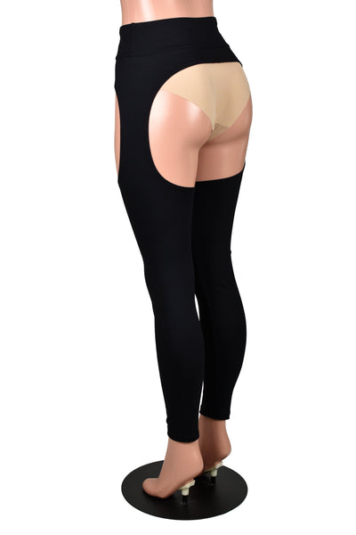 Black Nylon Spandex Chaps (stretch leggings)