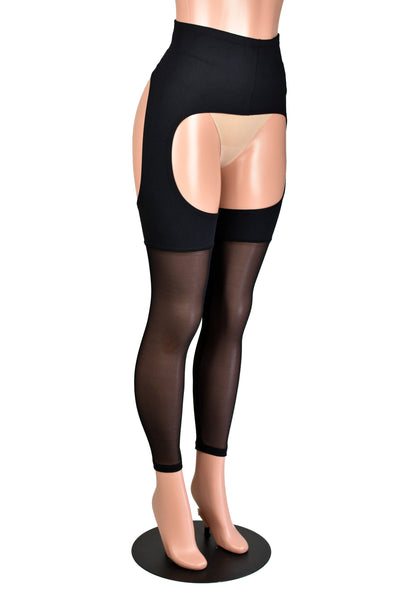 Black Mesh Leg Chaps (stretch leggings)