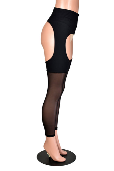 Black Mesh Leg Chaps (stretch leggings)