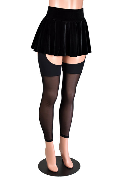 Black Mesh Leg Chaps (stretch leggings)