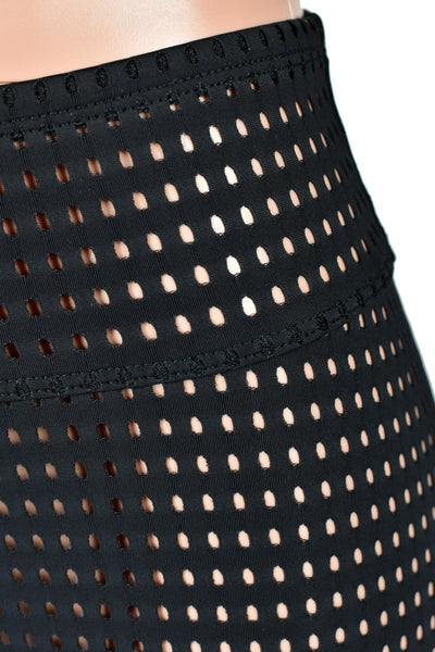 Sheer Black Spandex Dot Mesh Leggings