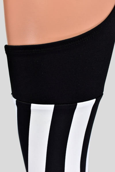 Black and White Striped Leg Chaps (stretch leggings)