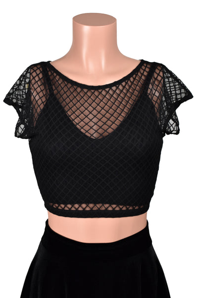 Black Rib Knit Bralette Crop Top (made by Leto Accessories)