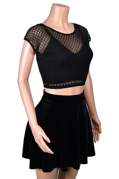 Black Rib Knit Bralette Crop Top (made by Leto Accessories)