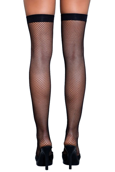 Black Fishnet Nylon Thigh High Tights (made by Be Wicked)