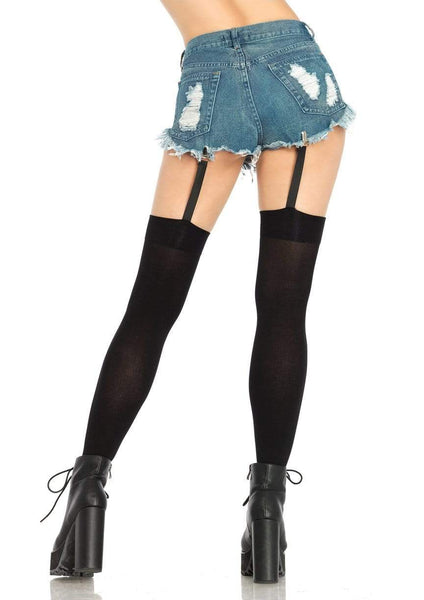 Black Suspender Garter Thigh High Tights (made by Leg Avenue)