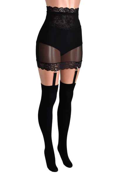 Black Suspender Garter Thigh High Tights (made by Leg Avenue)