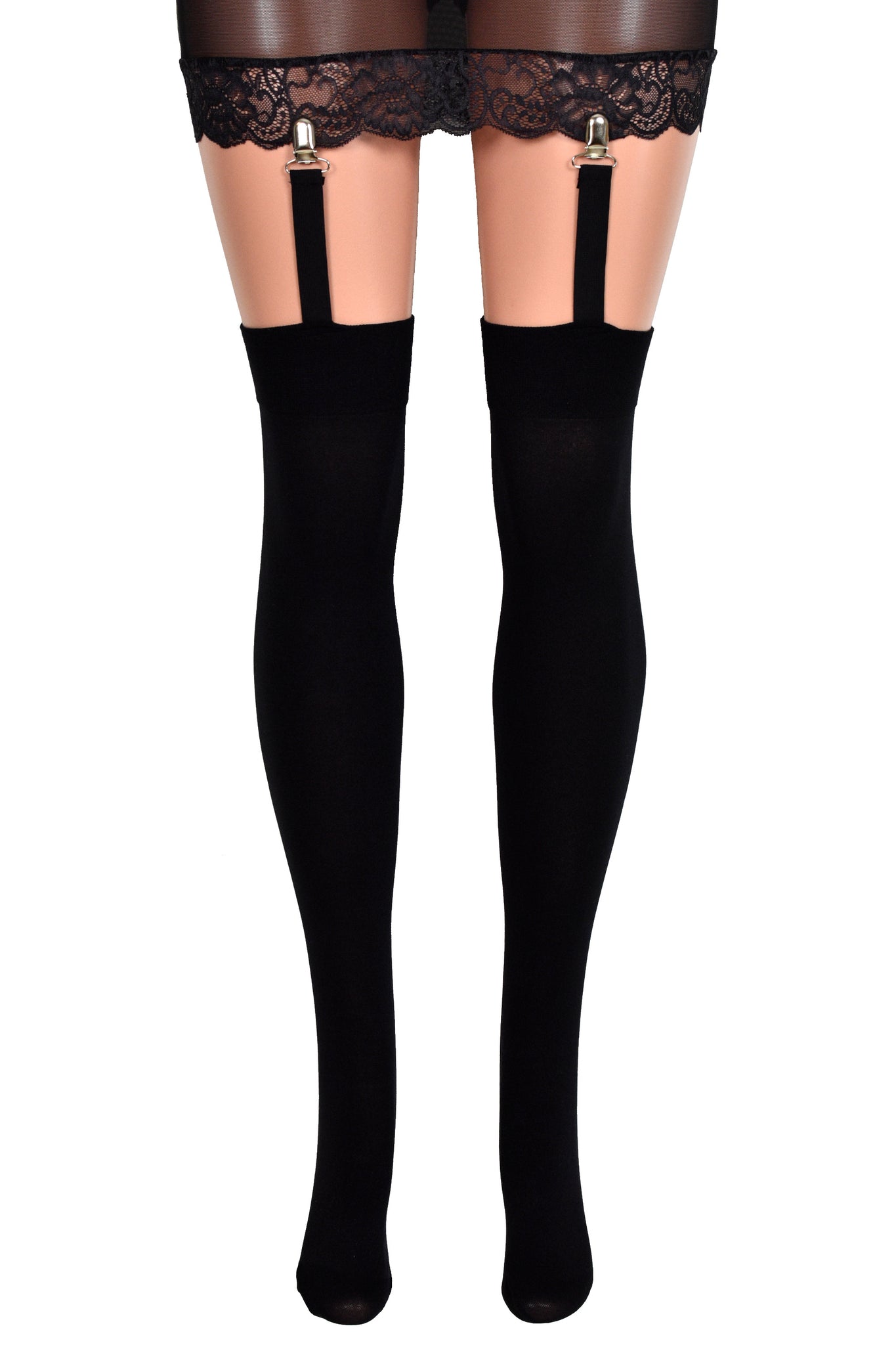 Black Suspender Garter Thigh High Tights (made by Leg Avenue)