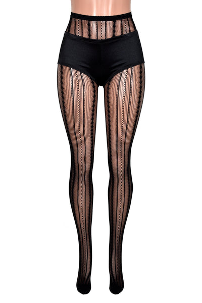 Black Pinstripe Pattern Tights (made by Leg Avenue)