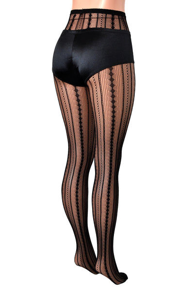 Black Pinstripe Pattern Tights (made by Leg Avenue)