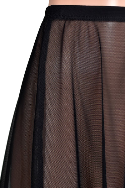 Flared Black Mesh and Elastic Skirt (18" Length)