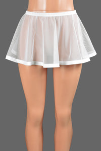 Flared White Mesh and Elastic Skirt (Two Length Options)