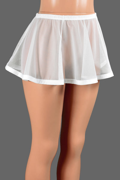 Flared White Mesh and Elastic Skirt (Two Length Options)