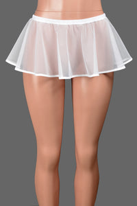 White Mesh Micro Mini Skirt (8" long)
