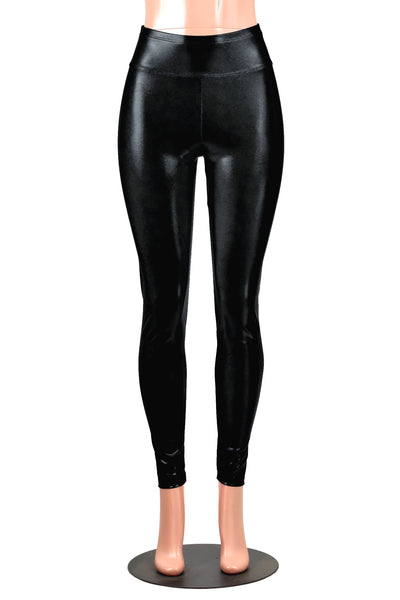 Shiny Black Metallic Mystique Leggings