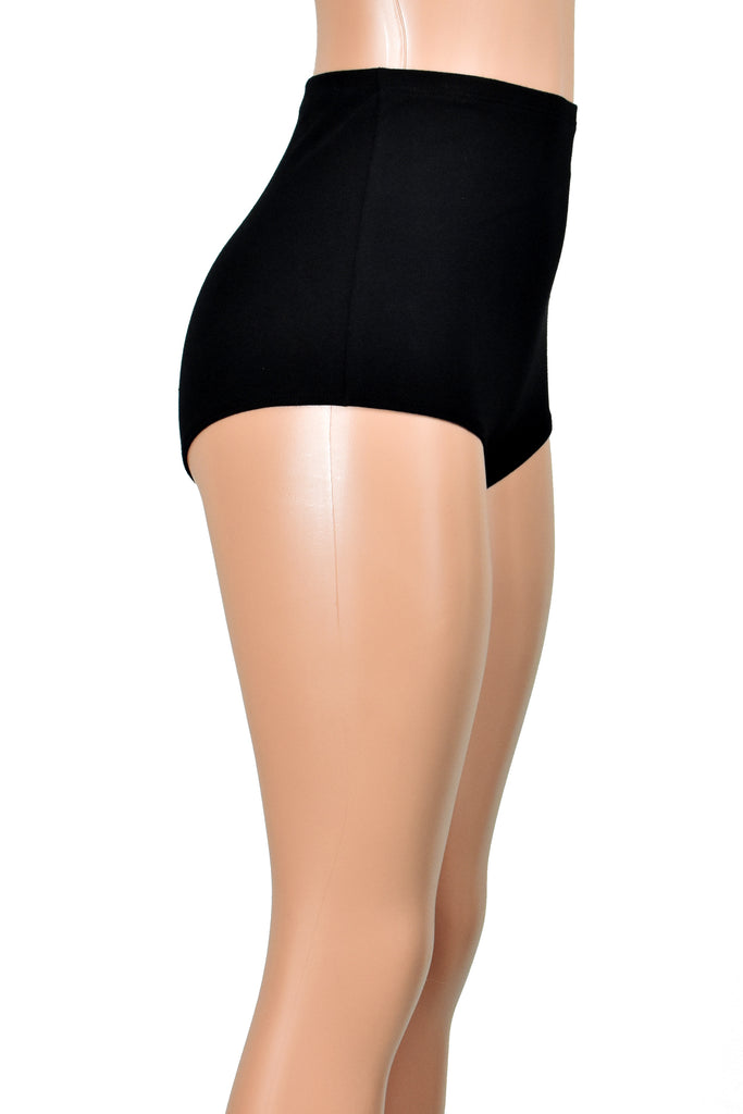 High-Waisted Black Cotton Spandex Booty Shorts XS S M L XL 2XL 3XL plus  size – Deranged Designs