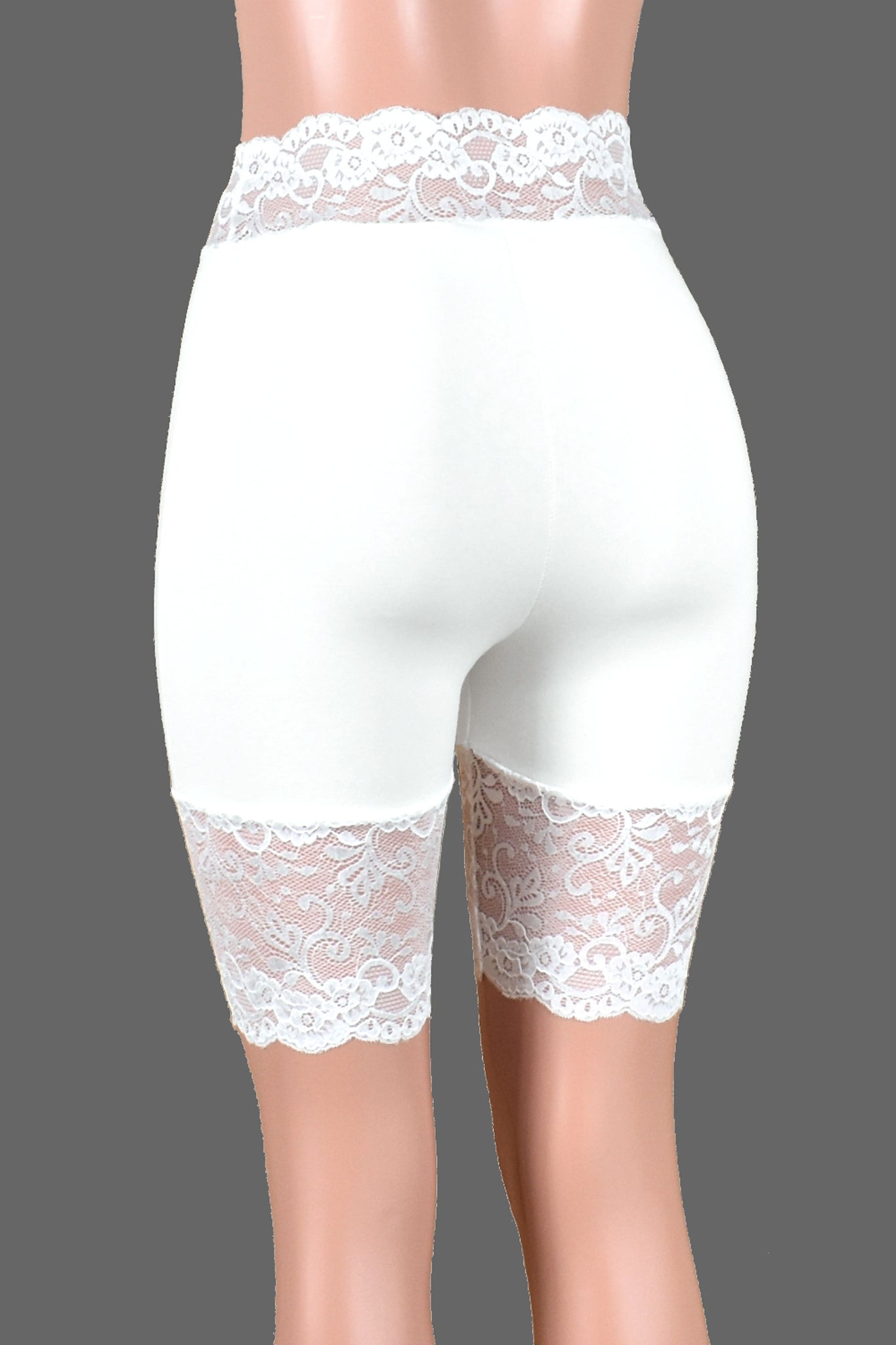 White HighWaisted Stretch Lace Shorts plus size cotton Deranged Designs — free download