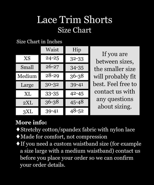 2.5" Black Stretch Lace Shorts (5" inseam)